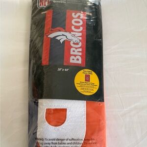 Orange and White Denver Broncos Flag